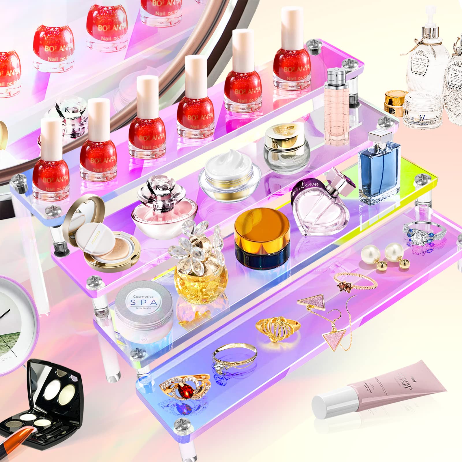 1-5 Tier Iridescent Acrylic Di - Sustainable Living Eco Friendly 评论和价格