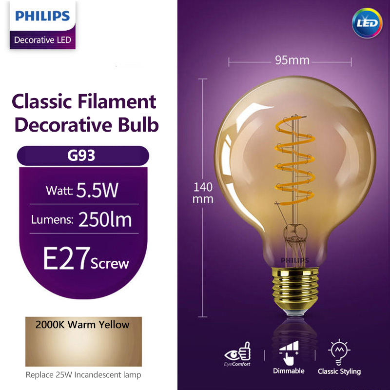 Philips LED G93 Classic Filame - Philips Bulb Led Classic 评论和价格