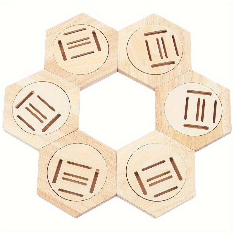 6Pack Hexagonal Wooden Medal D - Sustainable Living Eco Friendly 评论和价格