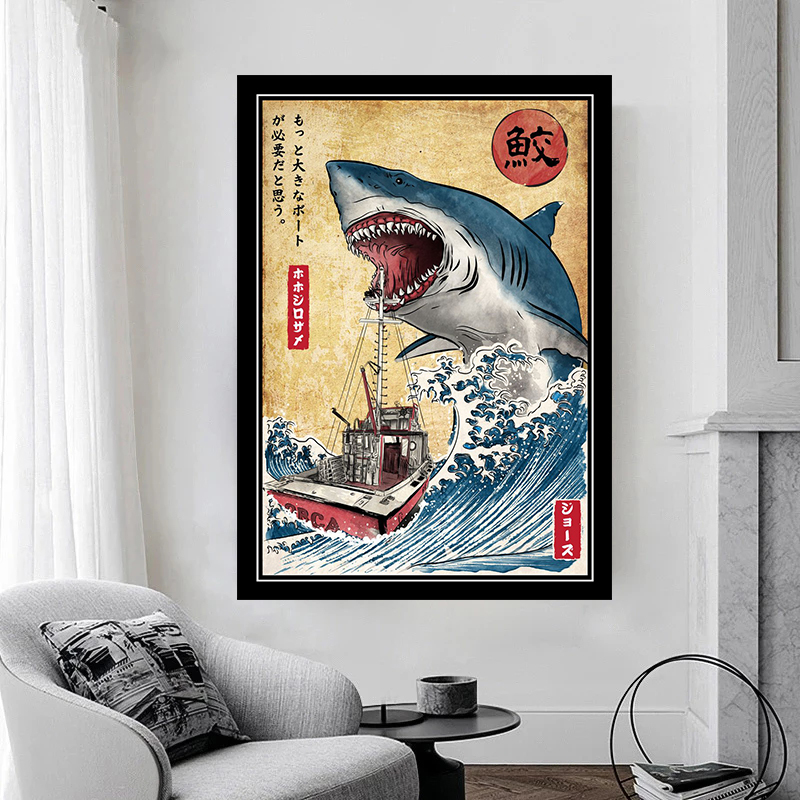 Jaws Posters  Shark Canvas Pai - Sustainable Living Eco Friendly 评论和价格